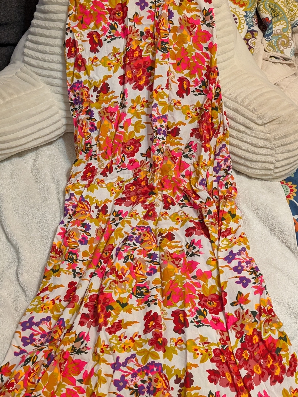 NWT Natural Life Floral Maxi Dress with Pink & Yellow Bloom